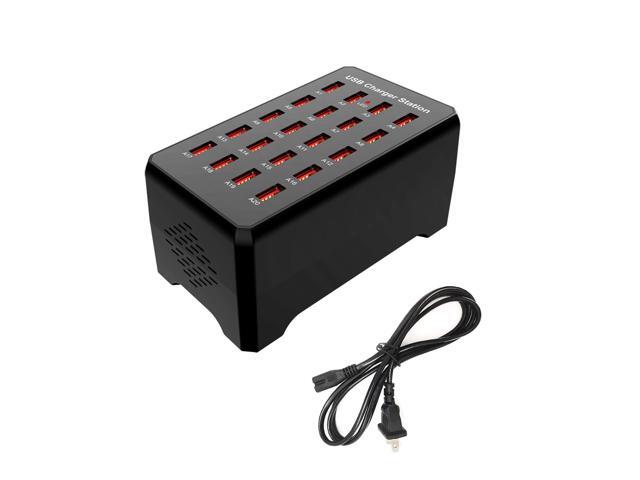 KEHIPI 20-Port USB Charger Station, 100W/20A, Compatible with Smartphones, Tablets, and Other USB Devices