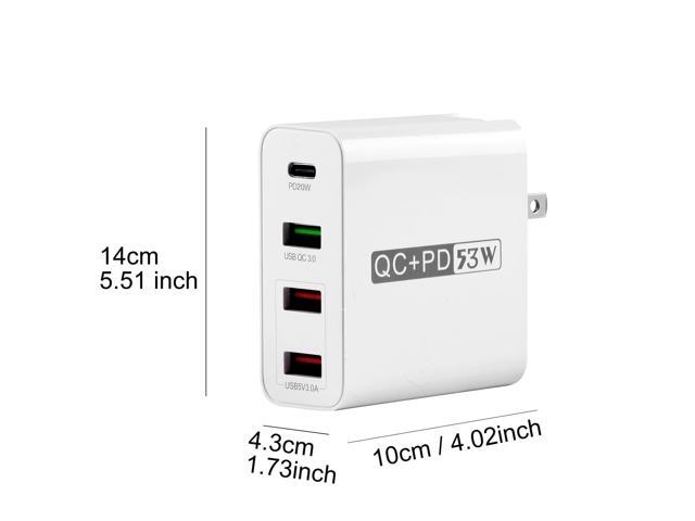 KEHIPI 4-Port Desktop USB Charging Station,53W High-Speed Multi-Port USB Charger Hub for Smartphones, Tablets & Powered Devices