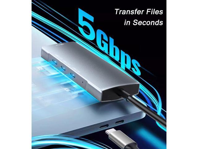 KEHIPI ENON USB C Hub 5Gbps, Laptop Docking Station with 4 x 5Gbps USB-C Data Ports Comptible for MacBook Pro, iMac, iPad Pro, iPhone 16/15, Galaxy...