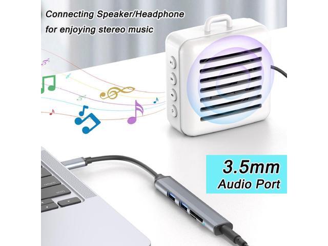 KEHIPI USB C Hub SD Card Reader, 5 in 1 Aluminum USB C Hub with 3.5mm Headphone Jack, Memory SD/TF Card Reader and 2 USB A Ports for MacBook...