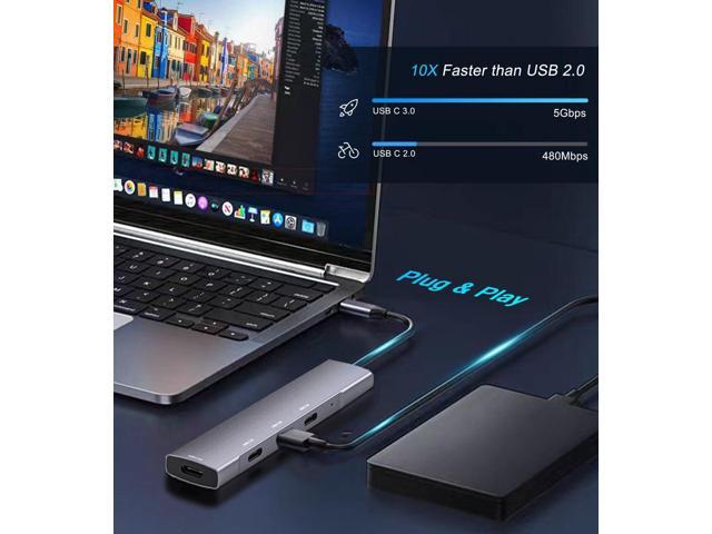 KEHIPI ENON USB C Hub 5Gbps, Laptop Docking Station with 4 x 5Gbps USB-C Data Ports Comptible for MacBook Pro, iMac, iPad Pro, iPhone 16/15, Galaxy...