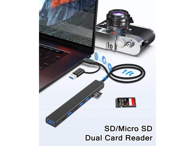 KEHIPI 8 in 1 USB C Hub With SD Card Reader, USB 3.0/2.0 Ports, USB-C Adapter for Laptop, MacBook, iPad Pro, iMac - Aluminum