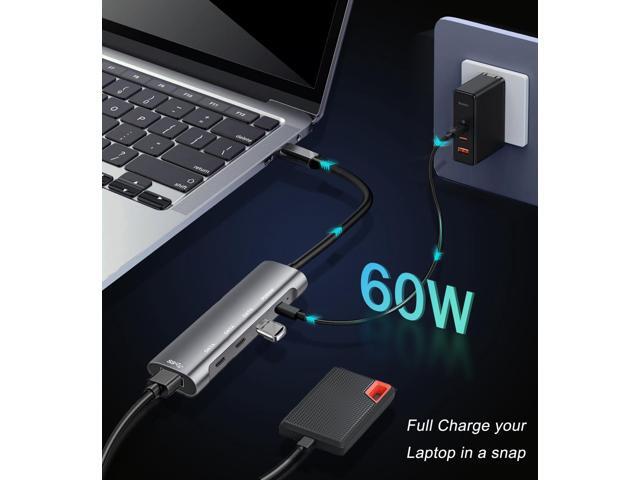 KEHIPI USB C Hub 5Gbps,Laptop Docking Station with 3 5Gbps USB-C Data, 1 5Gbps USB-A, and 1 PD 60W Comptible for MacBook Pro, iMac, iPad Pro,...
