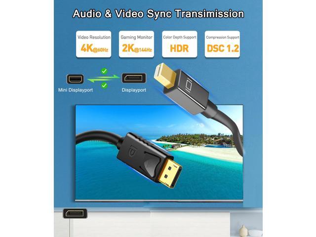 KEHIPI Mini DisplayPort to DisplayPort Cable, Mini DP to DP, 4K Ready, Gold Plated, 6 Feet