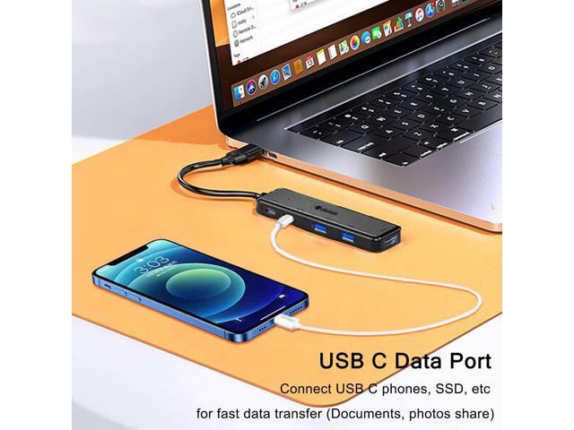 KEHIPI USB 3.0 Hub (5 in 1), USB C Hub, USB C to USB 3.0 Hub Adapter with USB C Power/Data Ports, USB Extender USB A & C Docking Station for Laptop...