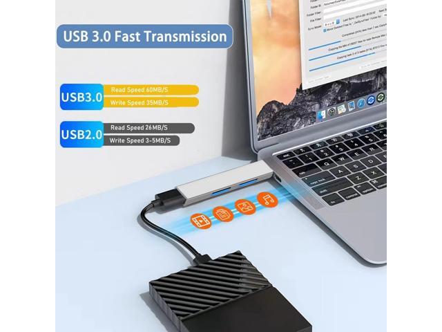 KEHIPI USB 3.0 Hub, Aluminium 3-Port USB Hub USB Splitter USB Expander for Laptop, Xbox, Flash Drive, HDD, Console, Printer, Camera,Keyborad, Mouse