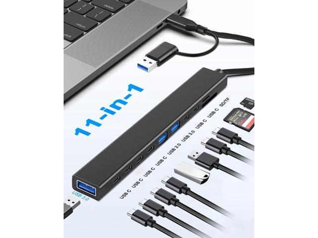KEHIPI 11 in 1 USB C Hub USB Hub 3.0 with SD Card Reader, USB Extender with Memory SD/Micro SD Card Reader, for Laptop, PC, MacBook, iPad Pro,...