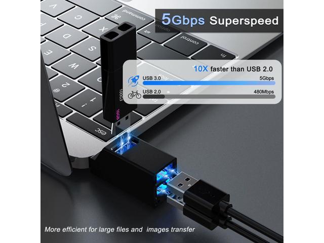 KEHIPI USB 3.0 Hub, 3-Port Portable USB Expander USB Splitter for Laptop, Car, Mac Pro, iMac, MacBook Air, MacBook Pro, MacBook and More