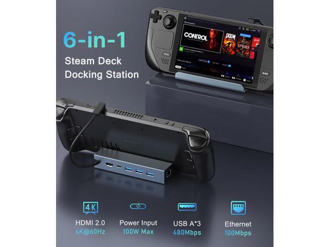 KEHIPI Steam Deck Dock, Docking Station for Steam Deck/ROG Ally/Legion Go/MSI Claw/Nitro Deck/Steam Deck OLED, 6-in-1 USB C Dock with HDMI 4K UHD,...