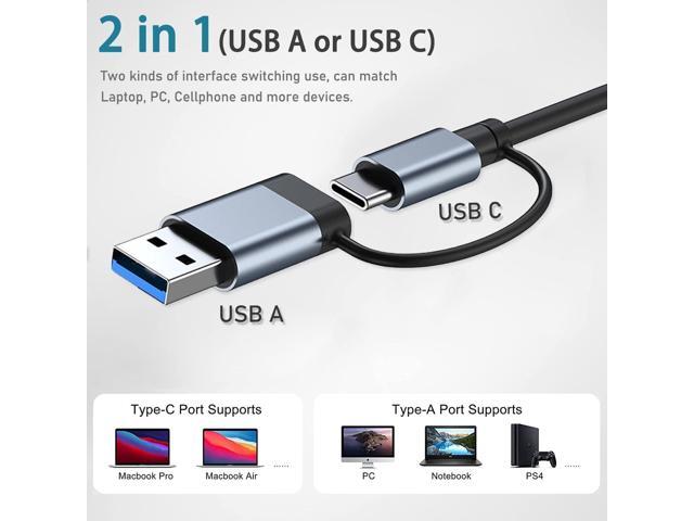KEHIPI USB Hub 3.0 with 4 Ports, Aluminum USB C to USB 3.0 Hub USB Splitter for MacBook, Mac Pro/Mini, iMac, Ps4, PS5, Surface Pro,Flash Drive,...