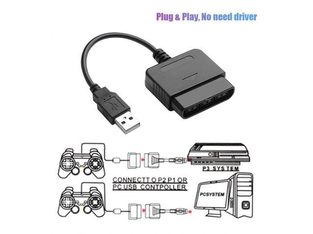 KEHIPIPS2 Controller to USB Adapter Converter, 2 Pack Compatible with PS1/PS2 Controller Gamepad to PS3/PC Controller No Need Driver