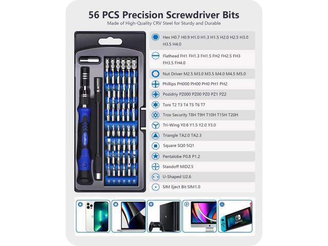 KEHIPI Precision Screwdriver Set, 61 in 1 Computer Repair Tool Kit with 56 Bits and Large Size Mat with Dry Erase Pen Compatible for Laptop, PC,...