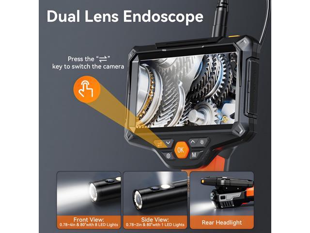 KEHIPI Endoscope Camera with Light, 5' IPS Screen Borescope,1920P HD Inspection Camera with Lights, IP67 Waterproof Flexible Cable for...