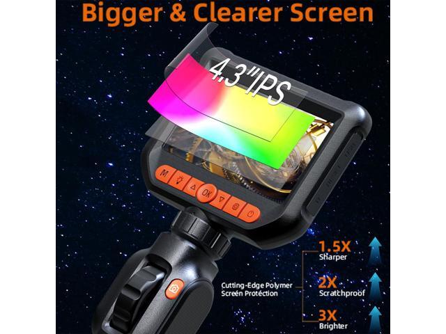 KEHIPI Two-Way Articulating Borescope Camera with Light, 1920P HD Endoscope Camera, 5 FT Flexible Snake Inspection Scope for Automotive and...