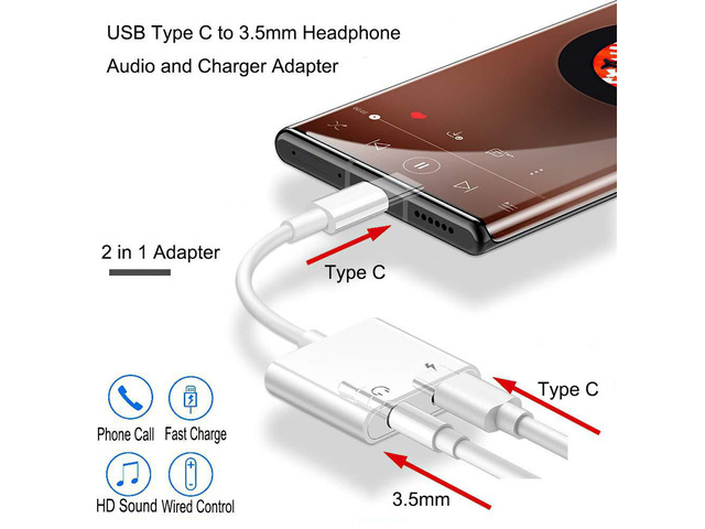 KEHIPI USB Type C to 3.5mm Headphone Audio and Charger Adapter, Support PD & QC Fast Charging, Compatible with Google Pixel 4 4XL 3 3XL 2 2XL,...