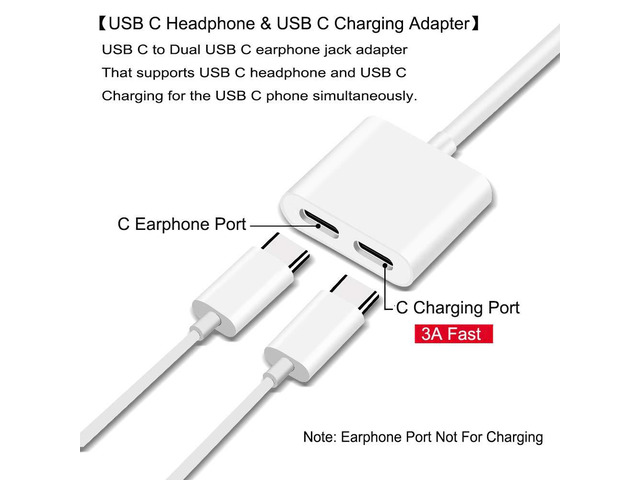 KEHIPI USB C Splitter, Dual USB C Audio and Charger Adapter Compatible with ipad Pro/Air 4,Samsung Galaxy Phone S21/S20/FE 5G/+/Ultra/Note...