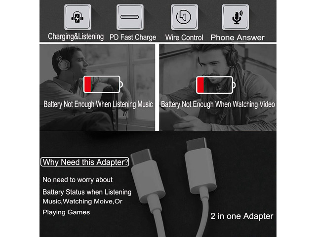 KEHIPI USB C Splitter, Dual USB C Audio and Charger Adapter Compatible with ipad Pro/Air 4,Samsung Galaxy Phone S21/S20/FE 5G/+/Ultra/Note...