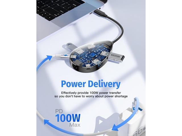 KEHIPI USB C Docking Station, USB C Hub, 4K HDMI Type C to USB Adapter, 1 Gbps Ethernet, 100W Power Delivery, 3 USB 3.0 & 1 Type-C 3.0 for MacBook...