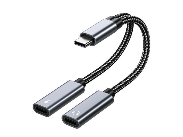 KEHIPI USB C Splitter, Dual USB C Headphone and Charger Adapter 32 Bit / 60W Fast Charging Compatible with iPhone 15 Series, Galaxy S23 S22 S21...