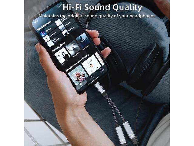 KEHIPI USB C Splitter, Dual USB C Headphone and Charger Adapter 32 Bit / 60W Fast Charging Compatible with iPhone 15 Series, Galaxy S23 S22 S21...