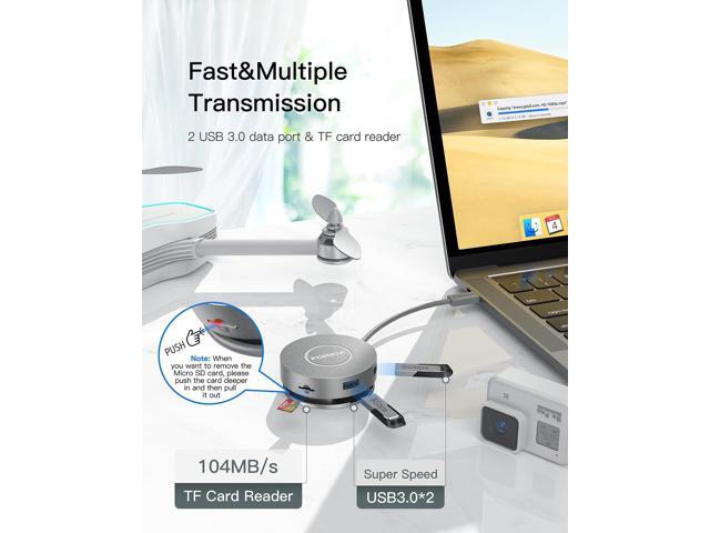 KEHIPI Micro USB C Docking Station Dual HDMI Monitor USB C to USB Hub with 1 Gbps Ethernet 100W Power Delivery Micro SD Card Reader for...