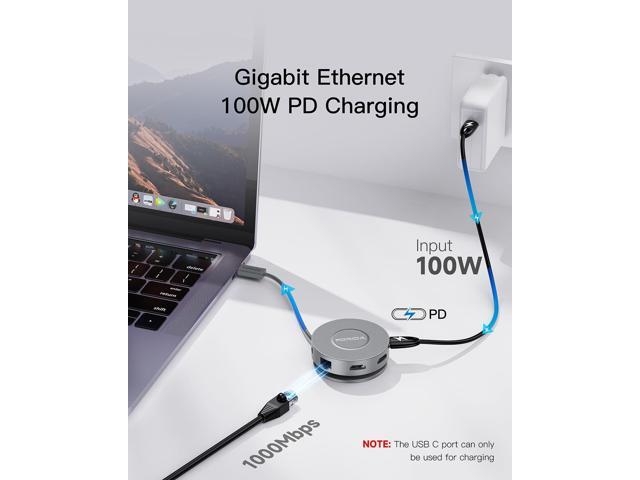 KEHIPI Micro USB C Docking Station Dual HDMI Monitor USB C to USB Hub with 1 Gbps Ethernet 100W Power Delivery Micro SD Card Reader for...