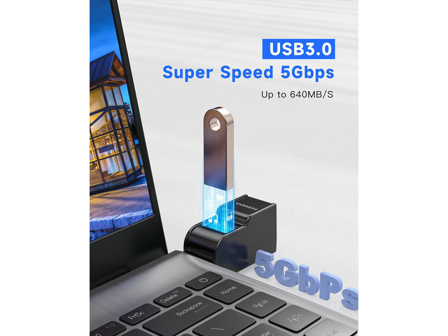 KEHIPI 3 Ports USB Adapter, USB Hub with USB 3.0 and Double USB Adapter, Portable USB Splitter 1 in 3 Out for Keyborad, Mobile Hard Disk, U Disk,...