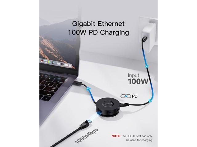 KEHIPI Mini USB C Docking Station Dual HDMI Monitor USB C to USB Dock Hub with Gigabit Ethernet 100W Power Delivery Micro SD Card Reader for...
