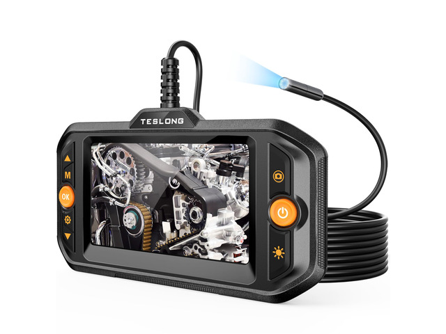 Borescope Camera with Light for Automotive Mechanic Plumbing Wall 0.32 inch Endoscope, 16.5FT Cable, 4.3-inch Screen, 8 LED Lights, IP67...