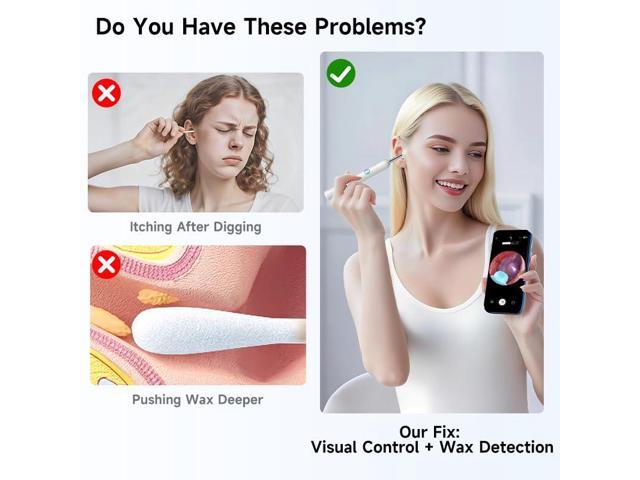KEHIPI Ear Wax Removal Tool Camera, Otoscope with 8 Pcs Ear Set, Digital Visual Ear Pick Wax Remover, Ear Cleaning Kit with 6 Ear Spoon for iOS &...