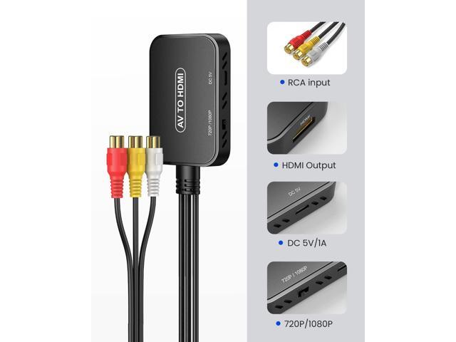 KEHIPI RCA to HDMI Adapter,AV Converter,RCA Female to HDMI Converter Composite Audio Video Converter for PS1, PS2, PS3, STB, Xbox, VHS,...