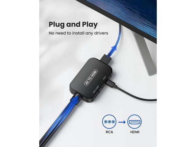 KEHIPI RCA to HDMI Adapter,AV Converter,RCA Female to HDMI Converter Composite Audio Video Converter for PS1, PS2, PS3, STB, Xbox, VHS,...