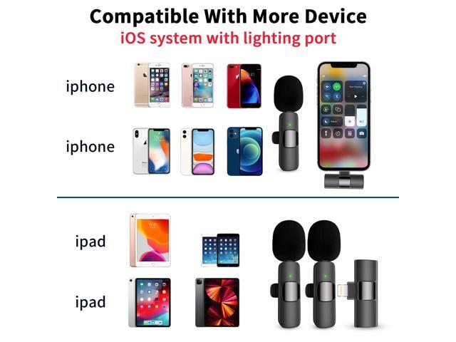 KEHIPI Professional Wireless Lavalier Lapel Microphone for iPhone iPad, Mini Lapel Mics Plug-Play 2.4G Ultra-Low Delay Noise Reduction Chip for...