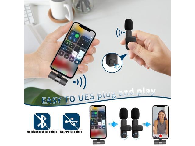 KEHIPI Professional Wireless Lavalier Lapel Microphone for iPhone iPad, Mini Lapel Mics Plug-Play 2.4G Ultra-Low Delay Noise Reduction Chip for...