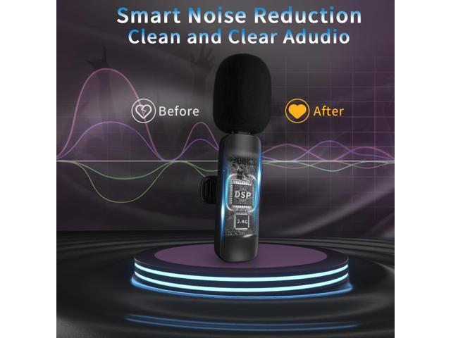 KEHIPI Professional Wireless Lavalier Lapel Microphone for iPhone iPad, Mini Lapel Mics Plug-Play 2.4G Ultra-Low Delay Noise Reduction Chip for...