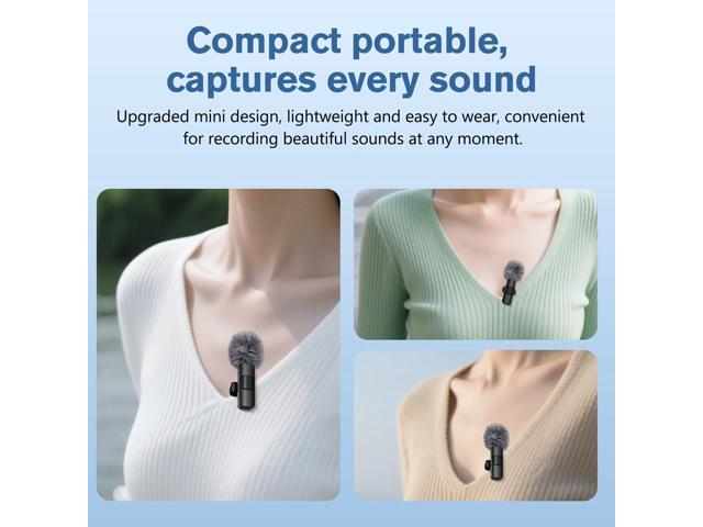 KEHIPI Professional Wireless Microphone for iPhone,iPad,Android, Lavalier Lapel Mic for Video Recording, Mini Mic Crystal Clear Recording with...