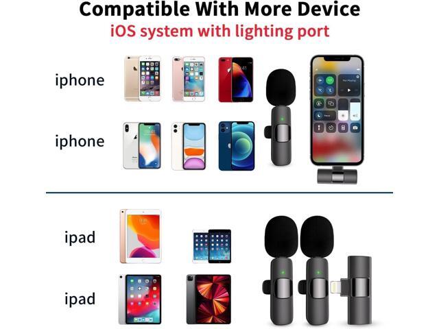 KEHIPI Professional Wireless Lavalier Lapel Microphone for iPhone, iPad, Cordless Omnidirectional Condenser Recording Mic for Video Recording, Live...