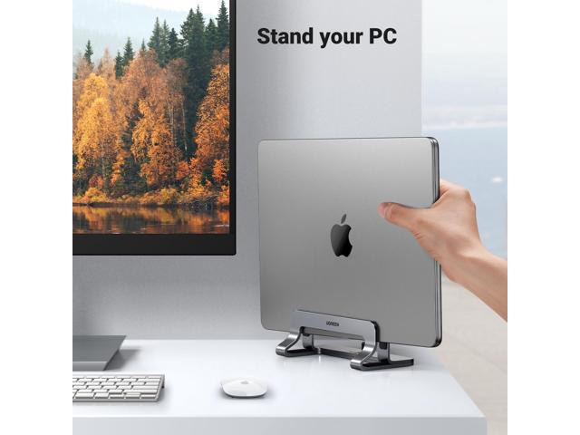 UGREEN Vertical Laptop Stand Holder for Desk Compatible with MacBook Pro, MacBook Air Stand Vertical Aluminum Adjustable for Up to 17.3 Inch Gaming...