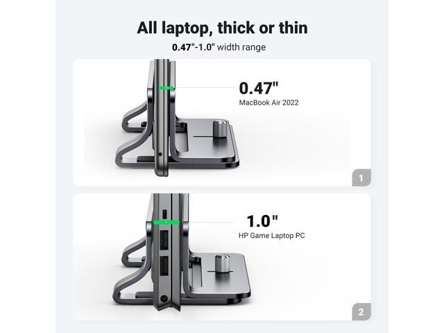 UGREEN Vertical Laptop Stand Holder for Desk Compatible with MacBook Pro, MacBook Air Stand Vertical Aluminum Adjustable for Up to 17.3 Inch Gaming...