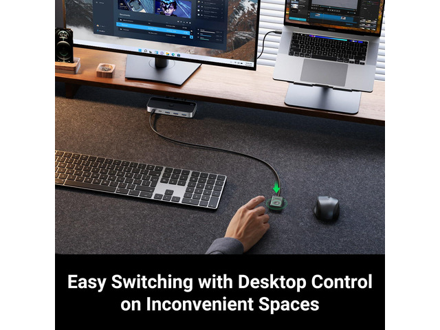 UGREEN USB 3.0 Switch 2 Computers Sharing USB C & A Devices, 4 Port USB Switcher Sharing Keyboard and Mouse, Printer/Scanner USB Switch Hub for Two...