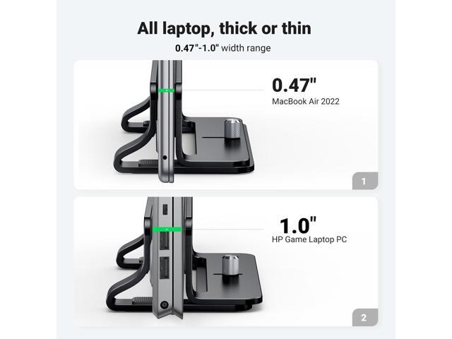 UGREEN Vertical Laptop Stand Holder for Desk Compatible with MacBook Pro, MacBook Air Stand Vertical Aluminum Adjustable for Up to 17.3 Inch Gaming...