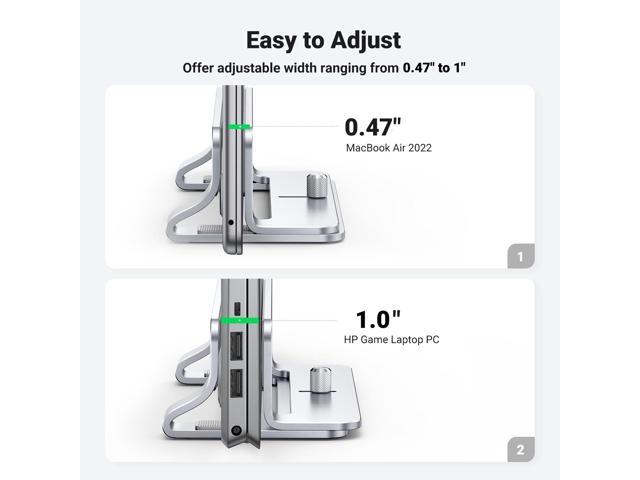 UGREEN Vertical Laptop Stand Holder for Desk Compatible with MacBook Pro, MacBook Air Stand Vertical Aluminum Adjustable for Up to 17.3 Inch Gaming...