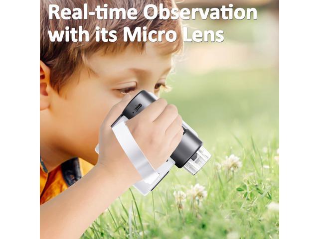 KEHIPI Microscope for Kids - 1000X Portable Handheld Kids Mini Microscope Telescope with Photo and Video Educational Science Toys Age 3 4 5 6 7...