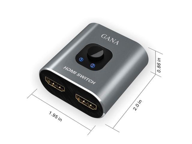 KEHIPI HDMI Switch 4k@60hz Splitter, Aluminum Bidirectional HDMI Switcher 2 in 1 Out, Manual HDMI Hub Supports HD Compatible with Xbox PS5/4/3...