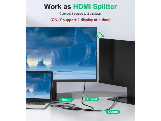 KEHIPI HDMI Switch 4k@60hz Splitter, Aluminum Bidirectional HDMI Switcher 2 in 1 Out, Manual HDMI Hub Supports HD Compatible with Xbox PS5/4/3...