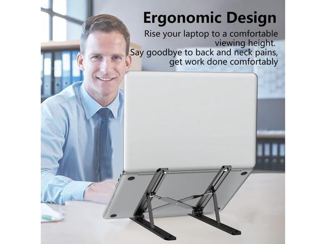 KEHIPI Laptop Stand for Desk, Adjustable Laptop Riser ABS+Silicone Foldable Portable Notebook Holder, Ventilated Cooling Notebook Mount Computer...