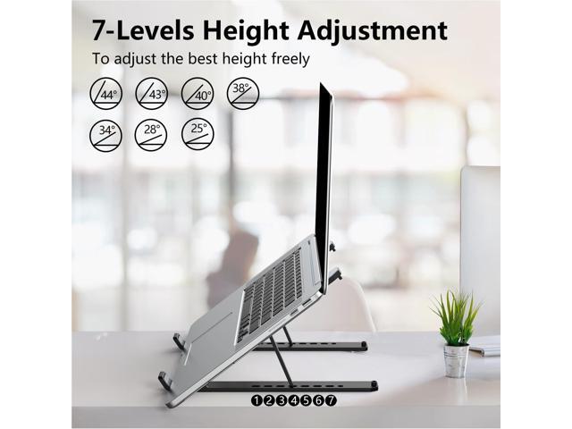 KEHIPI Laptop Stand for Desk, Adjustable Laptop Riser ABS+Silicone Foldable Portable Notebook Holder, Ventilated Cooling Notebook Mount Computer...