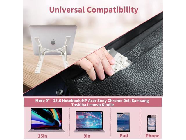 KEHIPI Adjustable Laptop Holder Riser Computer Stand for Desk and Notebook with Phone Stand, White