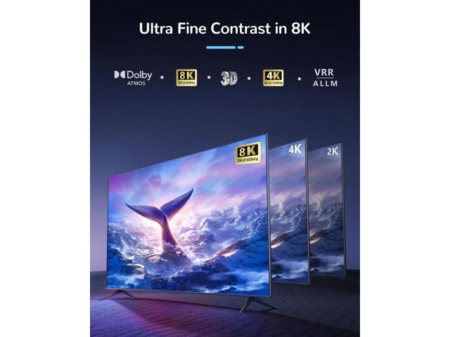 KEHIPI 4K@120Hz HDMI Splitter 1 in 2 Out with 4ft 8K Hdmi Cable (Can't Extend Display), Mirror Only, 8K HDMI 2.1 Splitter for TV, Monitor,Support...