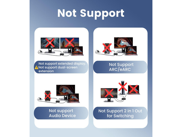 KEHIPI HDMI Splitter 4K@60Hz, HDMI Splitter 1 in 2 Out-Not Extended Display(Only Mirror Screens), Support 3D Dol-by Vision Atmos HDMI2.0b, HDCP2.2,...
